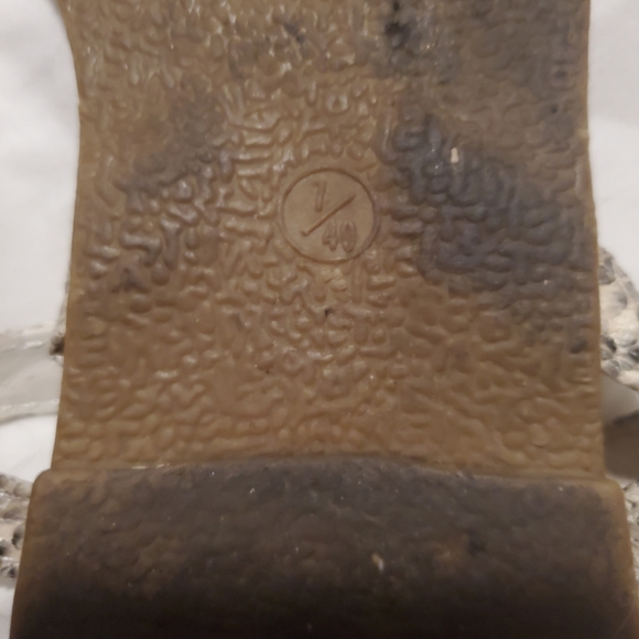 Rhinestone and Faux Snakeskin Sandals - Picture 4 of 5